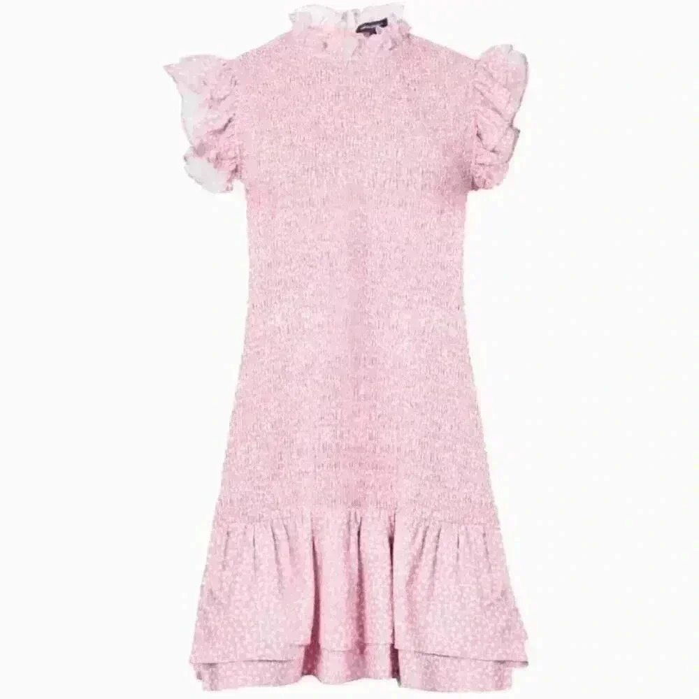 NWT French Connection Elao Verona Crepe Smocked Dress Size Medium